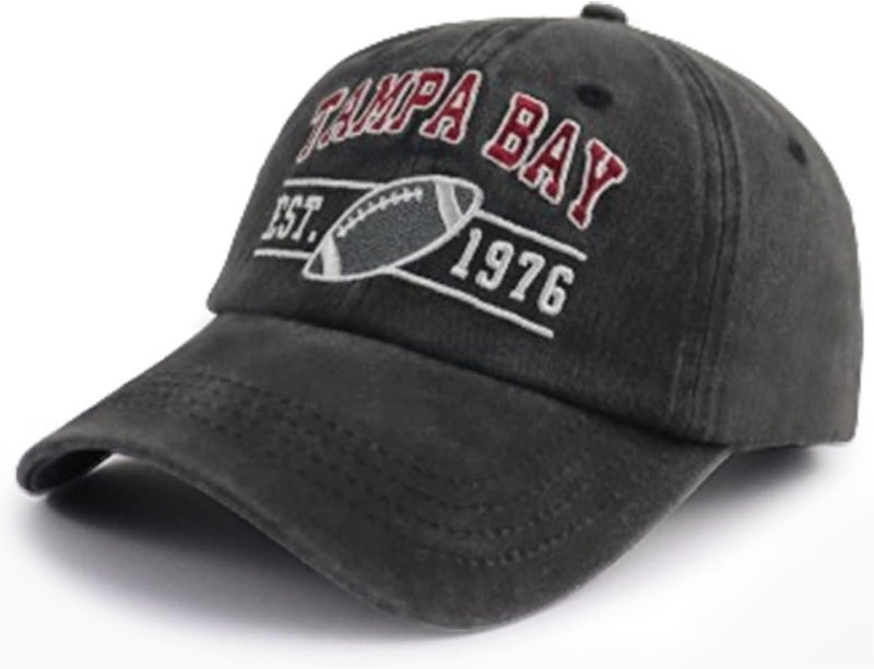 Terojnkl Embroidered City Football Hat for Men Women, Adjustable Unisex Cotton Fans Baseball Cap - Image 2